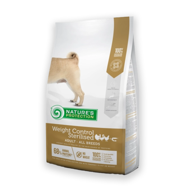 Nature's Protection Weight Control Sterilised Adult All Breeds Сухий корм для дорослих собак схильних до повноти, після стерилізації, 4, 12кг