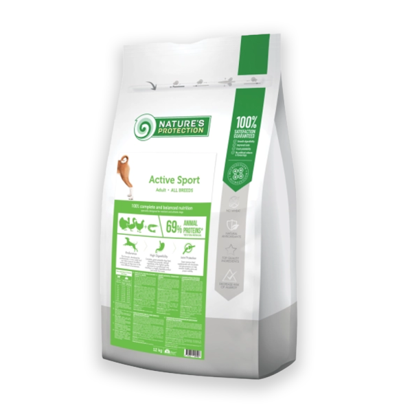 Nature's Protection Active Sport Adult All Breeds Сухий корм для дорослих спортивних, мисливських та службових собак, 12, 18кг