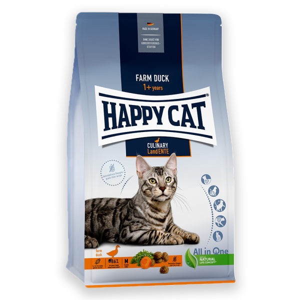 Сухий корм Happy Cat Culinary Land Ente зі смаком качки для котів з чутливим травленням
