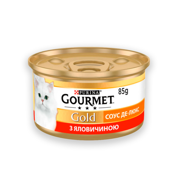 Gourmet Gold шматочки в соусі для котів із яловичиною, 85 г