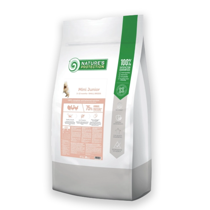 Nature's Protection Mini Junior Small Breeds Сухий корм для цуценят малих порід з м'ясом птиці, 0.5, 2, 7.5, 18кг