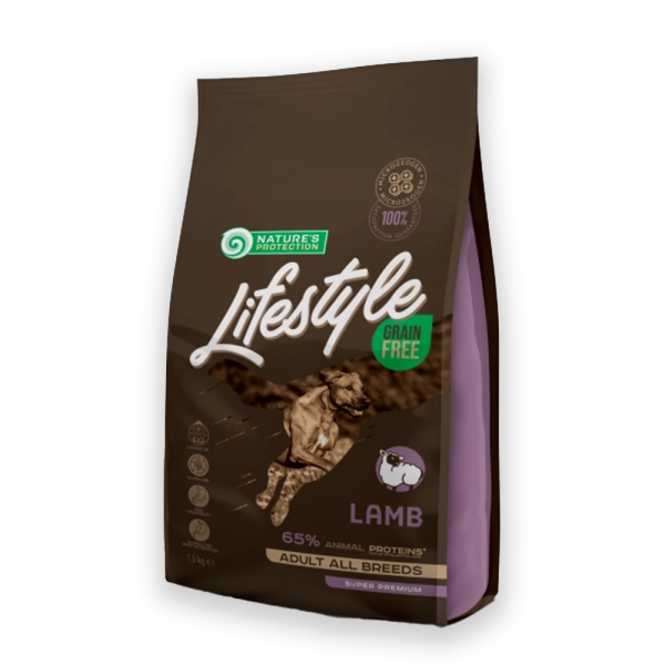 Nature's Protection Lifestyle Grain Free Lamb Adult All Breeds Сухий беззерновий корм для собак усіх порід з ягням, 1.5, 10кг