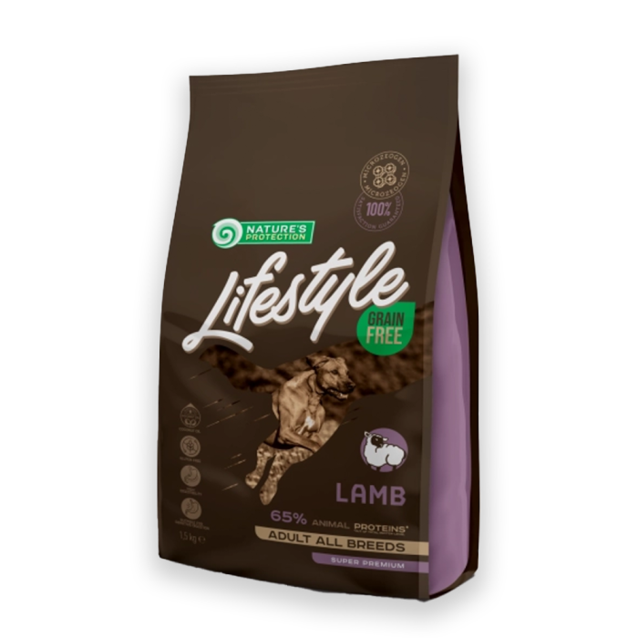 Nature's Protection Lifestyle Grain Free Lamb Adult All Breeds Сухий беззерновий корм для собак усіх порід з ягням, 1.5, 10кг