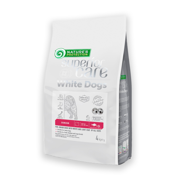 Nature's Protection Superior Care White Dogs White Fish Junior All Sizes Сухий корм для юніорів усіх розмірів з білою рибою, 4, 10кг