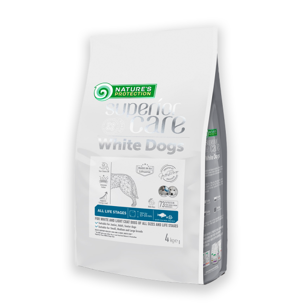 Nature's Protection Superior Care White Dogs White Fish All Sizes&Life Stages Сухий корм для собак усіх розмірів і стадій життя з білою рибою, 4, 10кг