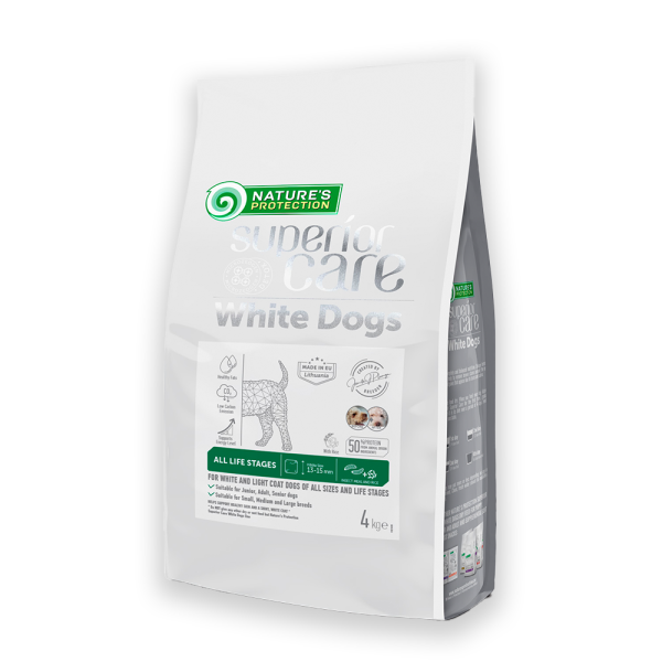 Nature's Protection Superior Care White Dogs Insect All Sizes&Life Stages Сухий корм для собак усіх розмірів і стадій життя з протеїном комах, 4, 10кг