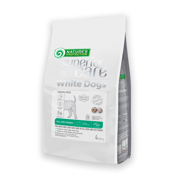 Nature's Protection Superior Care White Dogs Grain Free Insect All Sizes&Life Stages Сухий беззерновий корм для собак усіх розмірів і стадій життя з протеїном комах, 4, 10, 17кг