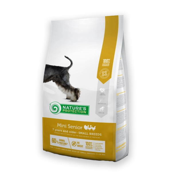 Nature's Protection Mini Senior Small Breeds Сухий корм для літніх собак від 7 років малих порід з м'ясом птиці, 2, 7.5кг