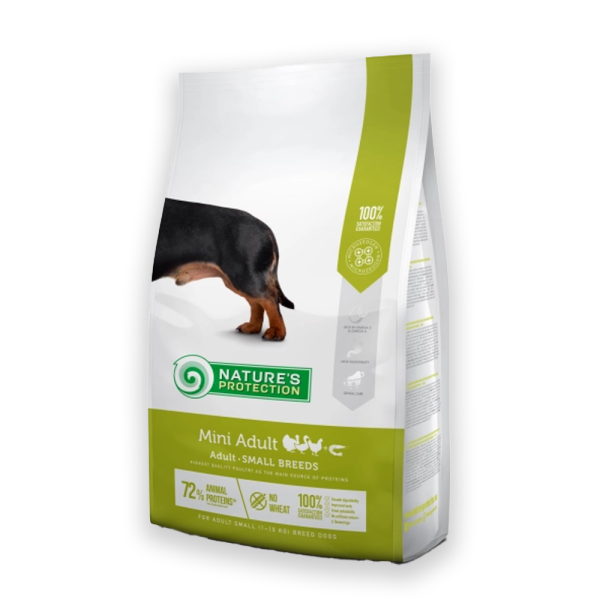 Nature's Protection Mini Adult Small Breeds Сухий корм для дорослих собак малих порід з м'ясом птиці, 0.5, 2, 7.5, 18кг