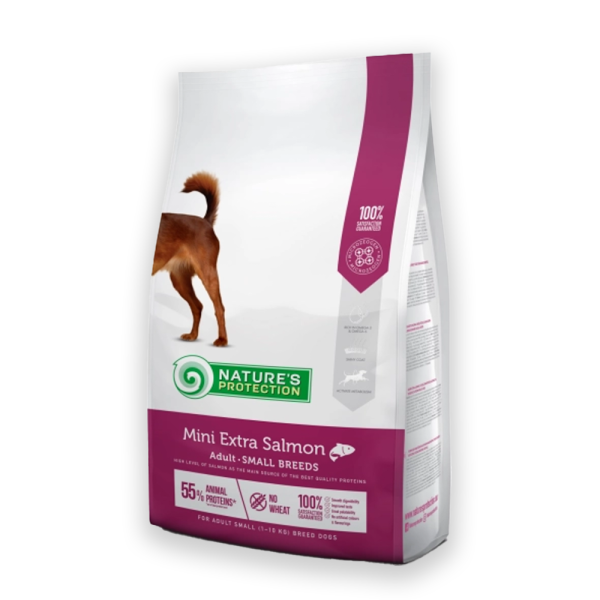 Nature's Protection Mini Extra Salmon Adult Small Breeds Сухий корм для дорослих собак малих порід з лососем, 0.5, 2, 7.5кг