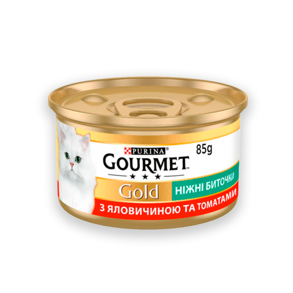 Gourmet Gold биточки для котів із яловичиною та томатом, 85 г