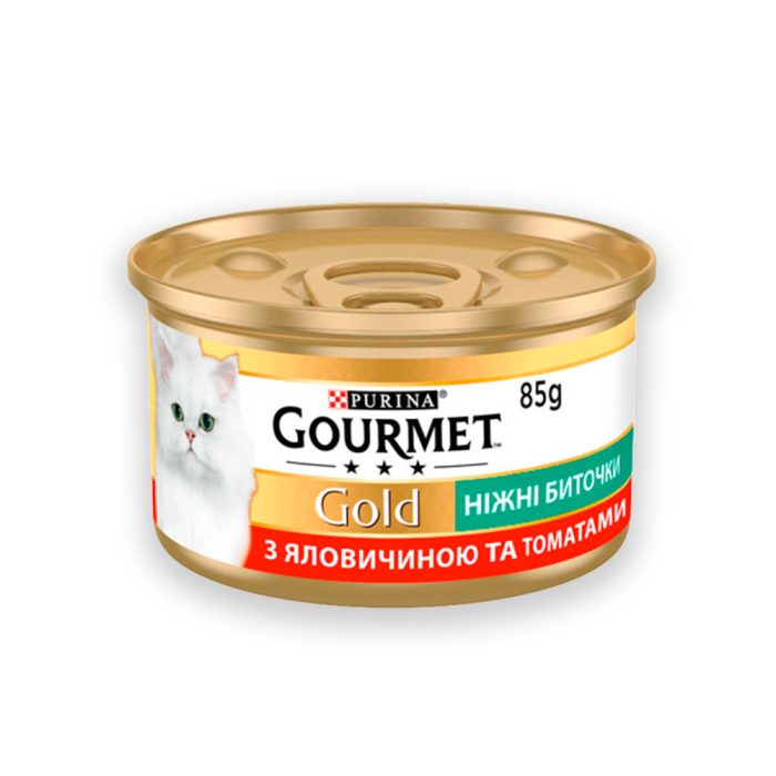 Gourmet Gold биточки для котів із яловичиною та томатом, 85 г