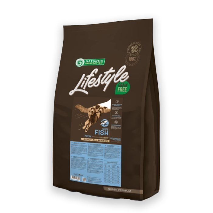 Nature's Protection Lifestyle Grain Free White fish Adult All Breeds Сухий беззерновий корм для собак усіх порід з білою рибою, 1.5, 10кг