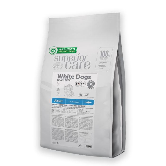 Nature's Protection Superior Care White Dogs Grain Free Herring Adult Small Сухий беззерновий корм для дорослих собак малих порід з оселедцем, 1.5, 10кг