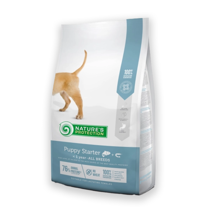 Nature's Protection Puppy starter All Breeds Сухий корм для цуценят усіх порід з лососем, 0.5, 2, 18кг