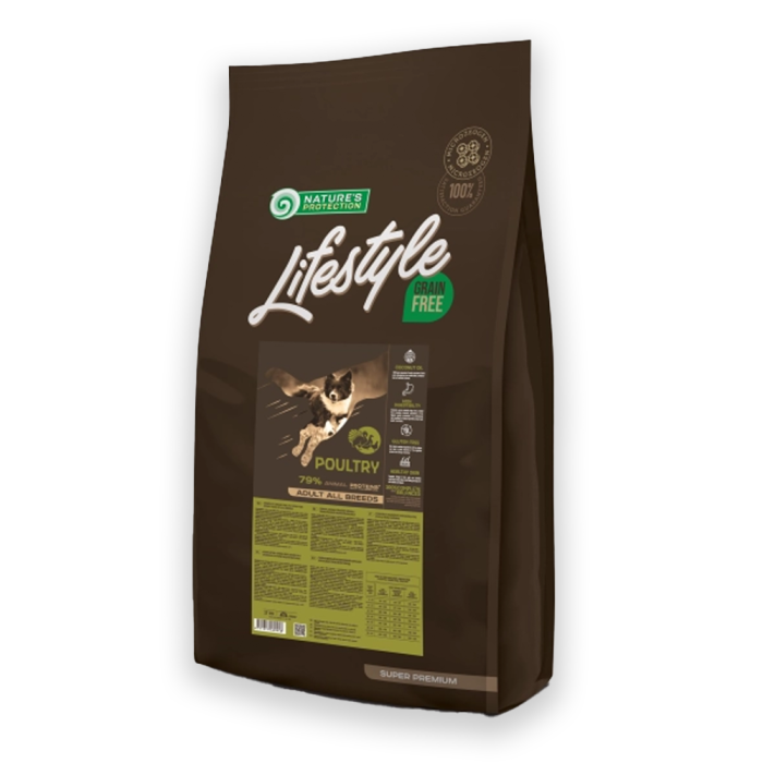 Nature's Protection Lifestyle Grain Free Poultry Adult All Breeds Сухий беззерновий корм для собак усіх порід з м'ясом птиці, 1.5, 10, 17кг