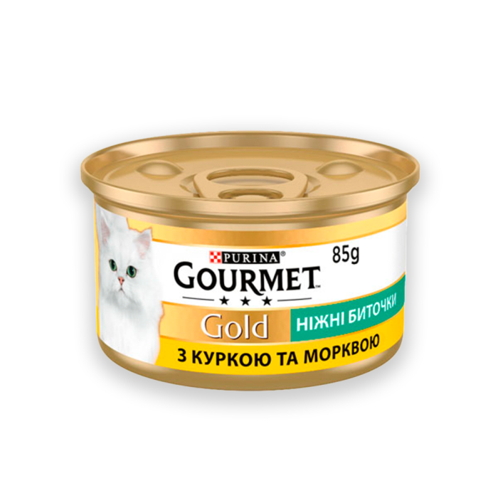 Gourmet Gold ніжні биточки для котів із куркою та морквою, 85 г
