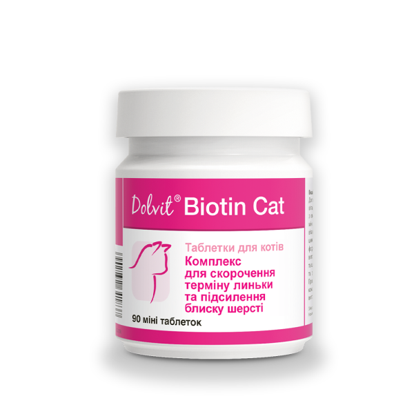 Dolfos Dolvit Biotin Cat Вітамінно-мінеральний комплекс з біотином для здоров'я шкіри і шерсті котів, 90 таблеток