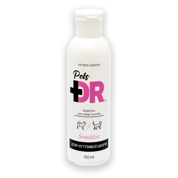 Шампунь Dr.Pets Sensitive для чутливої шкіри собак та котів, 150 мл