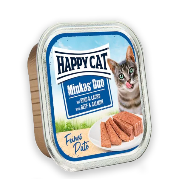 Happy Cat Minkas Duo Rind + Lachs Вологий корм з яловичиною та лососем для котів, 100гр