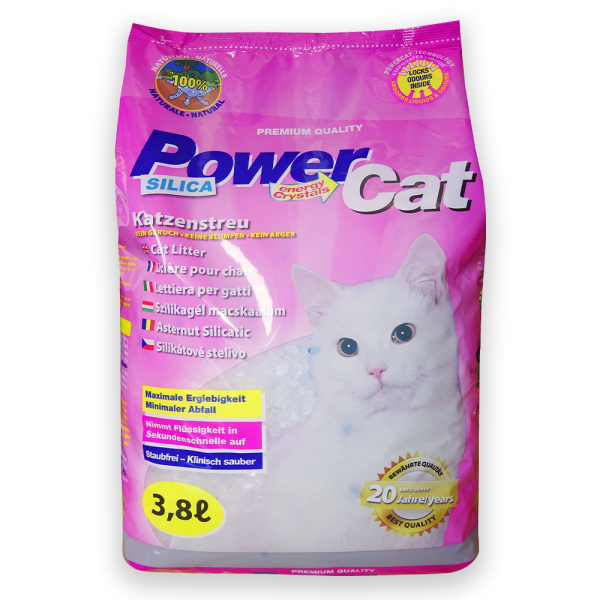 Наповнювач для котячих туалетів SILICA GEL POWER CAT силікагелевий 3.8 л